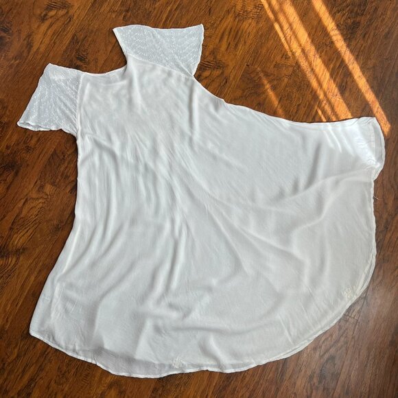 Vintage Cute Options White Embroidered Rayon Boho Dress – One Size - Picture 4 of 13